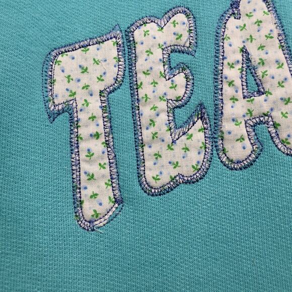 TEACHER Vintage Embroidered Patchwork Crewneck Sweatshirt Size XL Extra Large - Picture 3 of 5